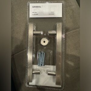 New IKEA Gribbol door handles in silver (pair)